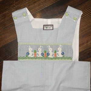 Shrimp & Grits Kids Easter Shortall